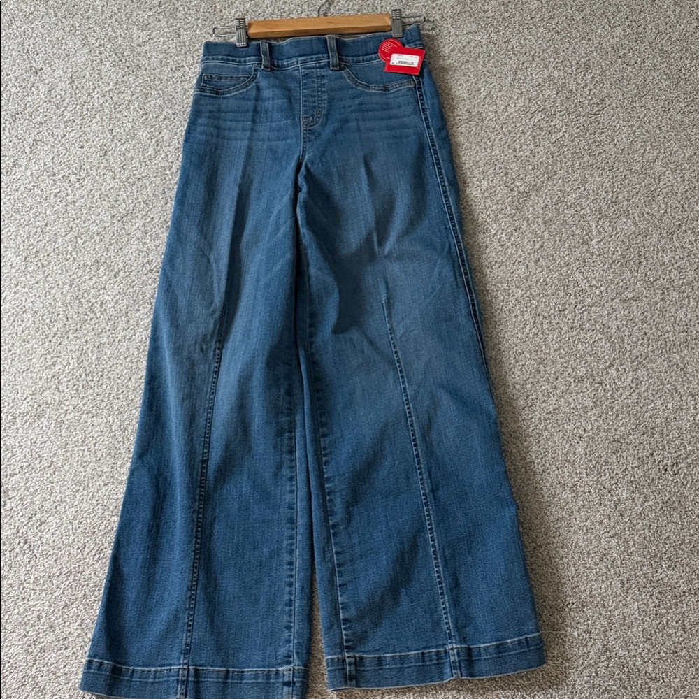 SPANX Blue Flare Wide-Leg Jeans